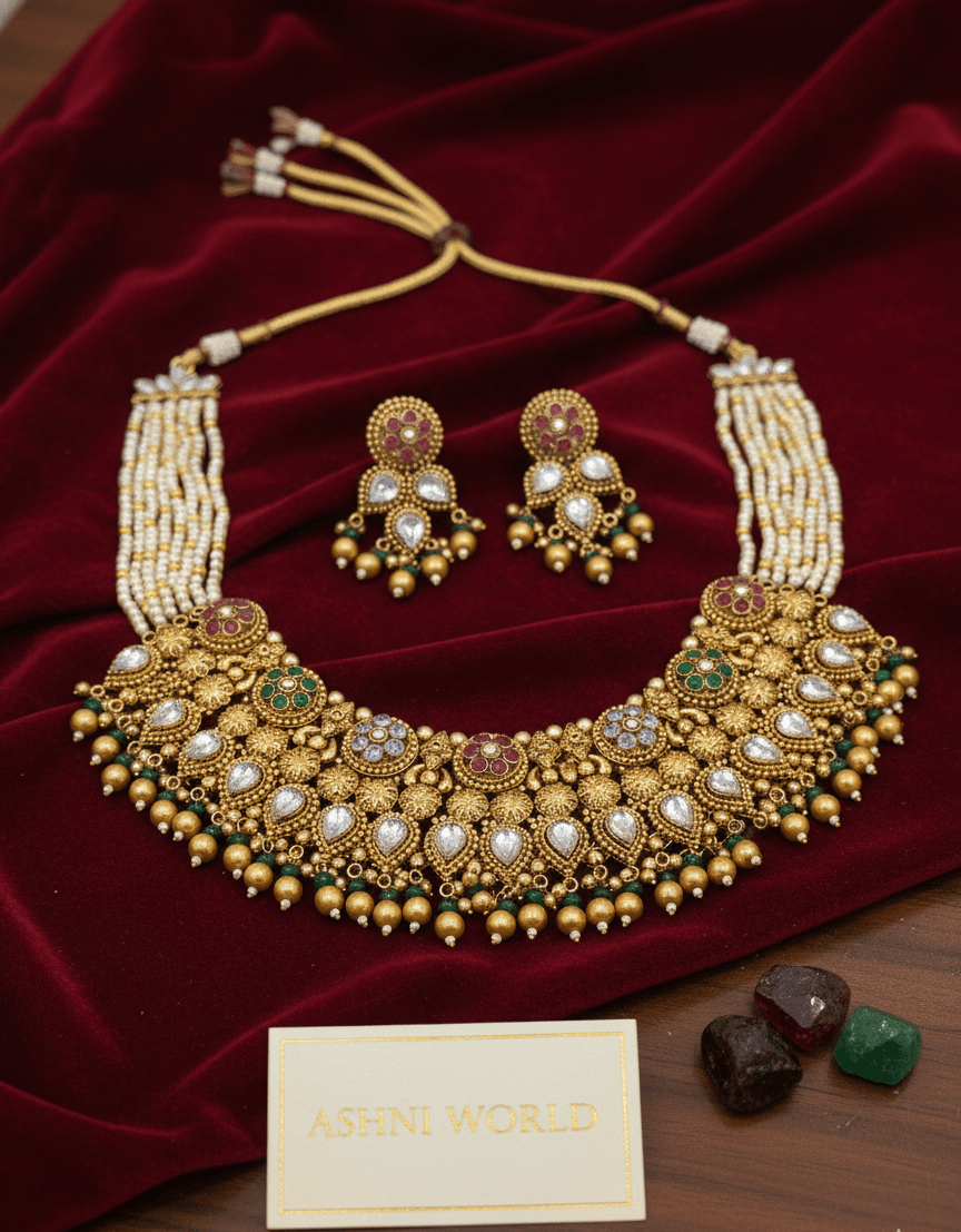 Rajkumari Multi-Gem Shita Har Set
