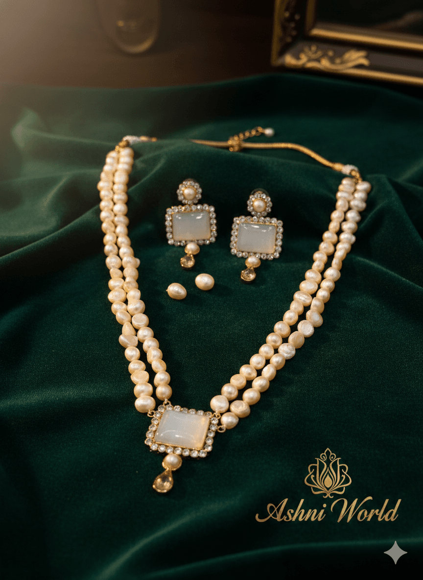 Celeste Aura Real Pearl Necklace Set