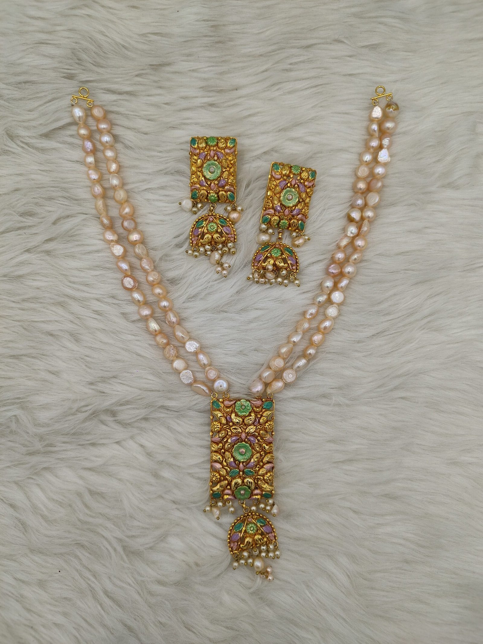Heritage Muse Real Pearl Necklace Set