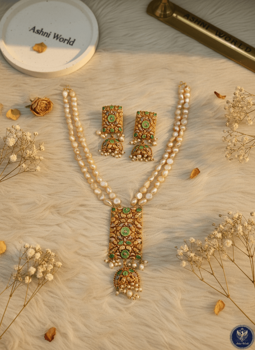 Heritage Muse Real Pearl Necklace Set