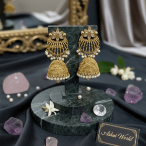 The Sahana Jhumka: A Symphony of Pearls & Gold