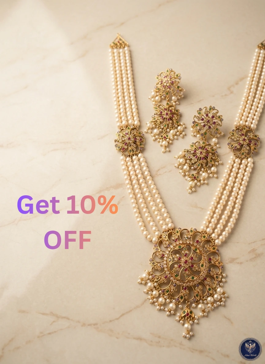 Maharani Shita Har: A Royal Multi-Layered Pearl & Gold-Toned Set