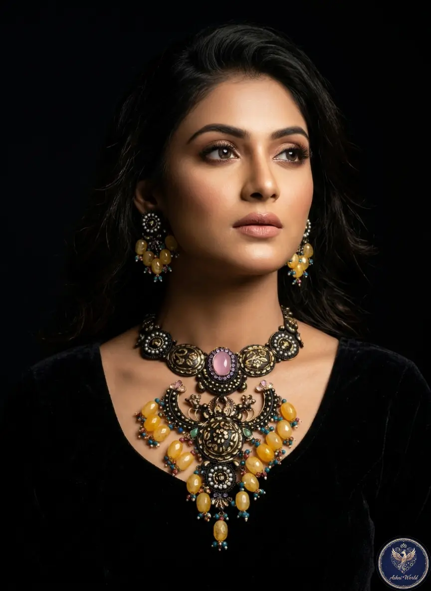 The Empress Nocturne: Hand-Enamelled Statement Set