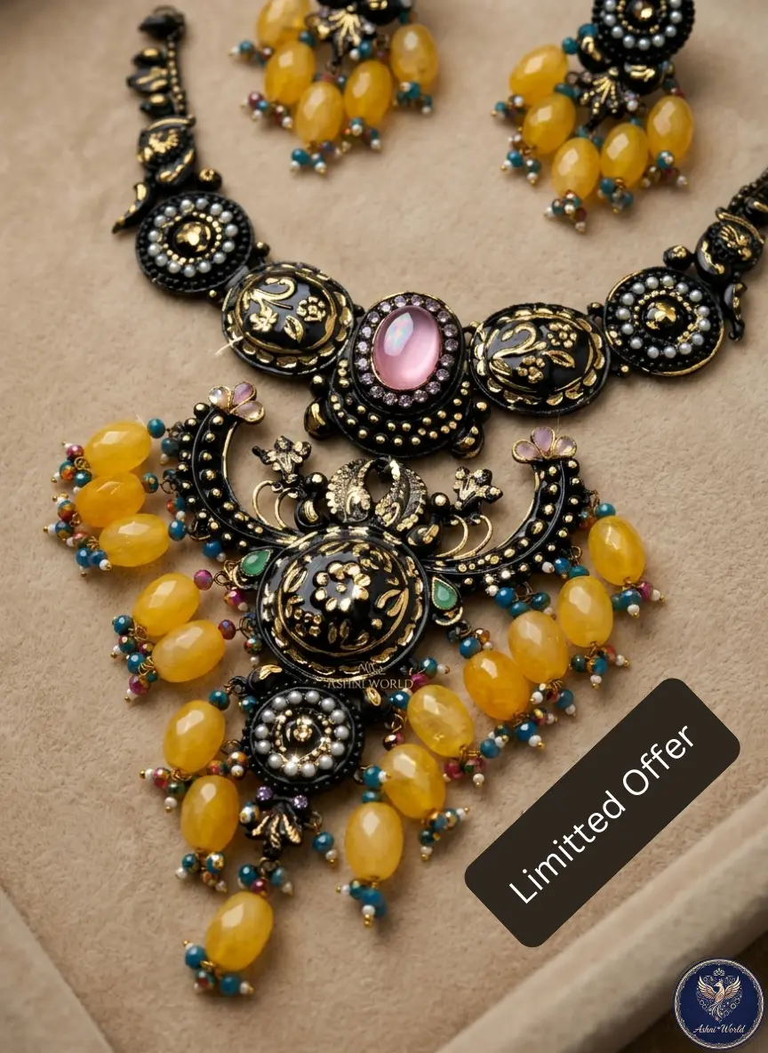 The Empress Nocturne: Hand-Enamelled Statement Set