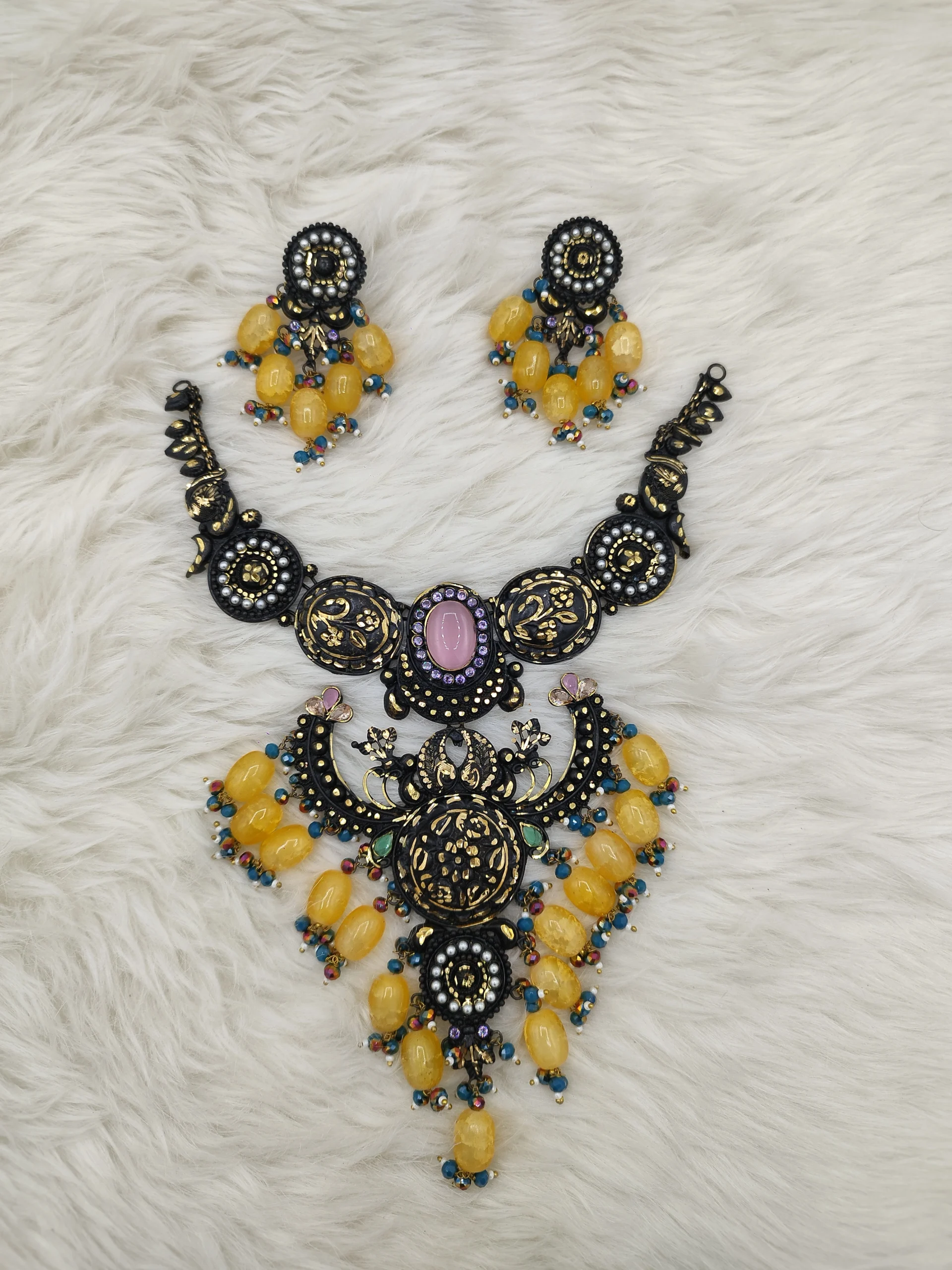 The Empress Nocturne: Hand-Enamelled Statement Set