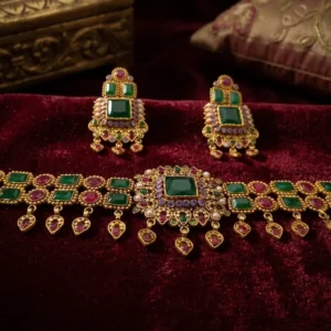 Royal Emerald Ruby Choker Set