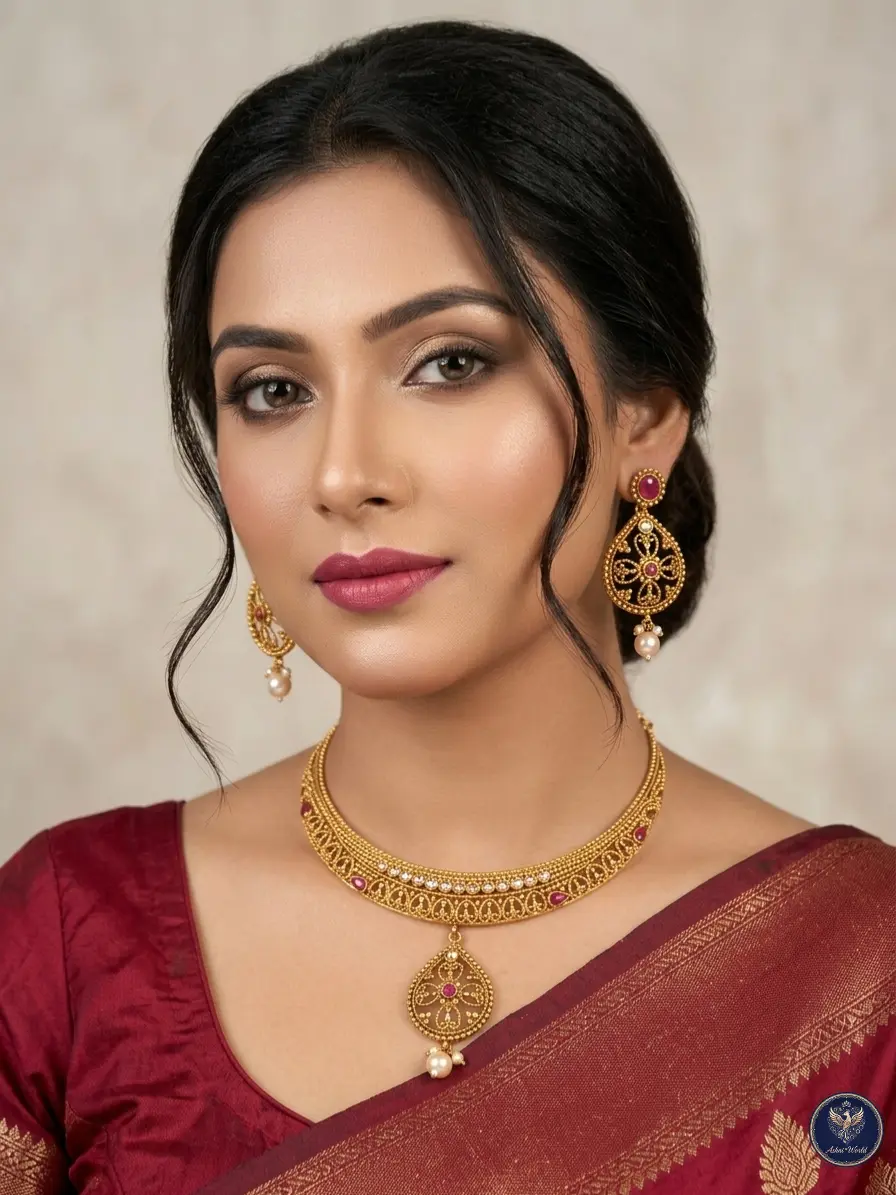 Raj Nandini Choker Set | Antique Gold Finish
