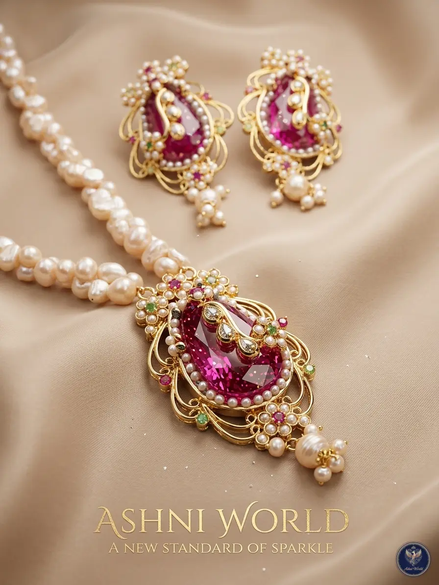 Handcrafted Ruby & Pearl Shita Har