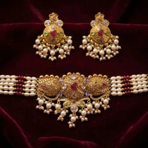 The Regal Pearl & Ruby Choker Set: A Masterpiece by Ashni World