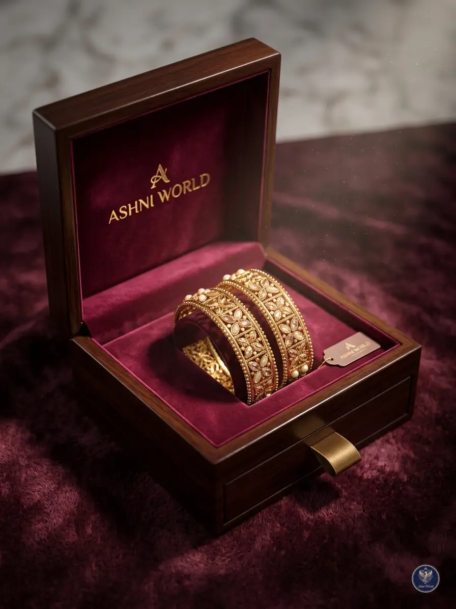 Handcrafted Gold-Plated Pearl Churi Set