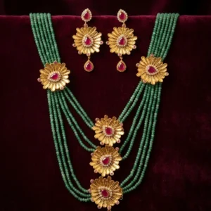The Empress Floral Shita Har | A Symphony of Emerald & Gold