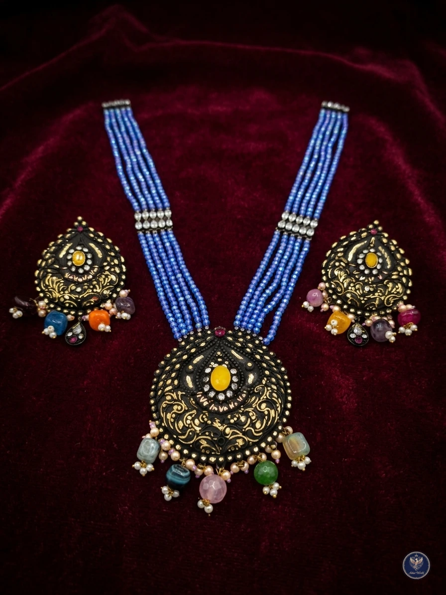 Handcrafted Shita Har | Traditional Meenakari & Multi-Gemstone Statement Set
