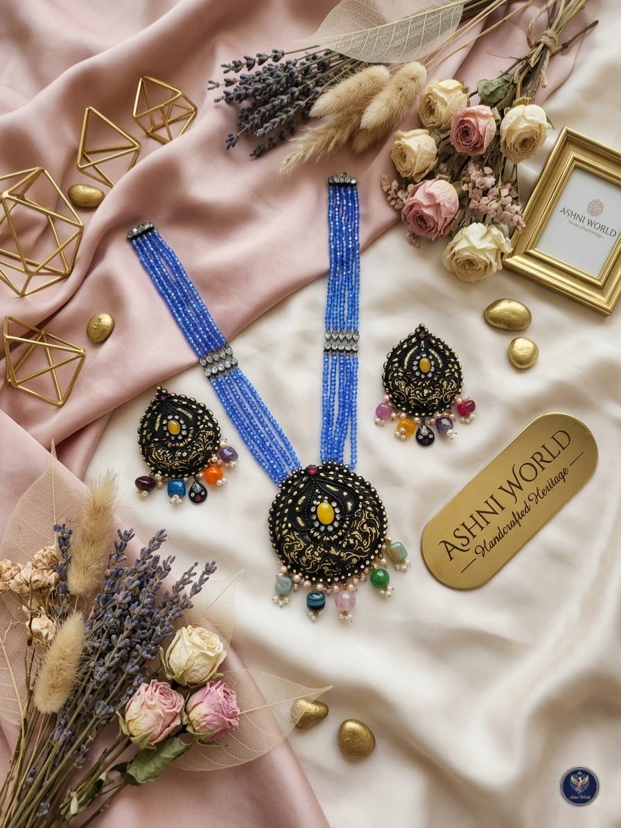 Handcrafted Shita Har | Traditional Meenakari & Multi-Gemstone Statement Set