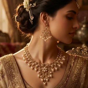 The Empress Floral Shita Haar | Gold-Plated Pearl Masterpiece