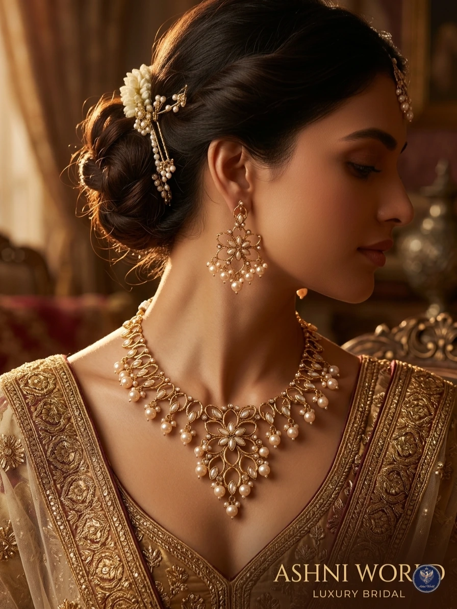 The Empress Floral Shita Haar | Gold-Plated Pearl Masterpiece