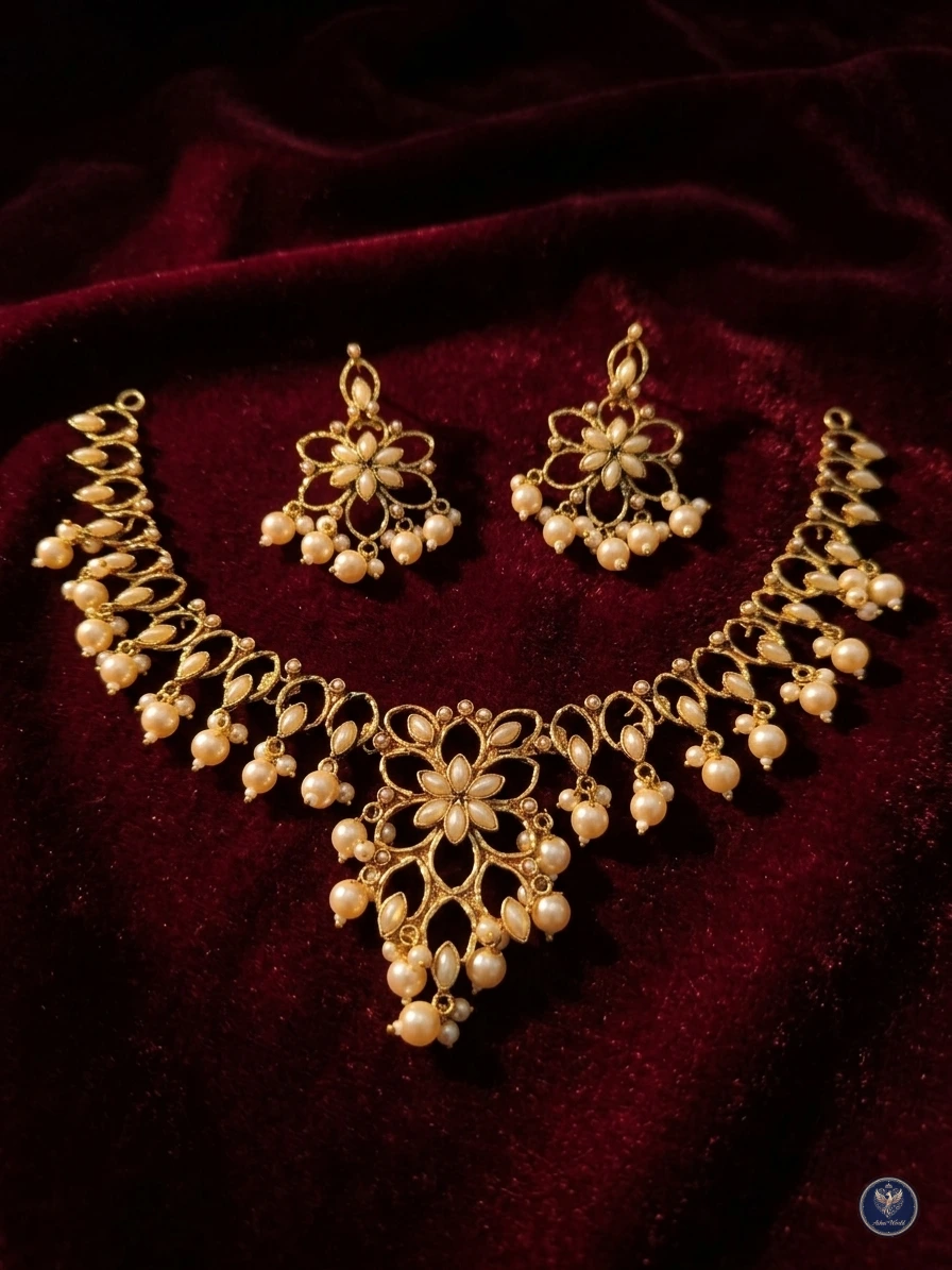 The Empress Floral Shita Haar | Gold-Plated Pearl Masterpiece
