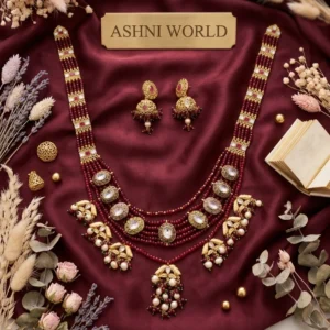 Royal Heritage Handcrafted Shita Har – A Timeless Crimson Legacy