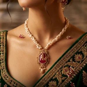 Handcrafted Ruby & Pearl Shita Har