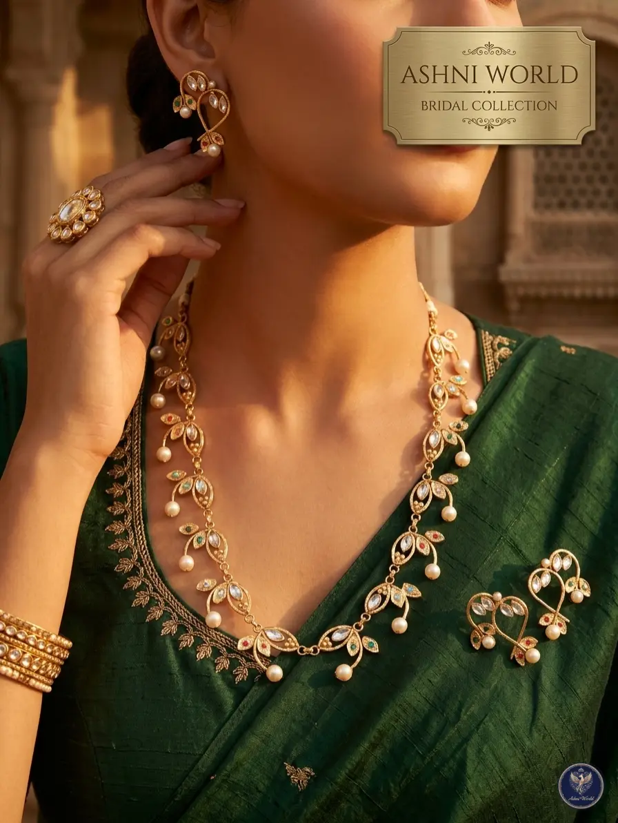The Ethereal Blossom Pearl & Stone Necklace Set