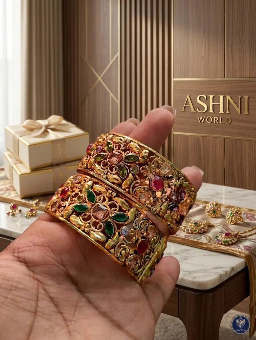 The Navratna Filigree Heritage Bangle
