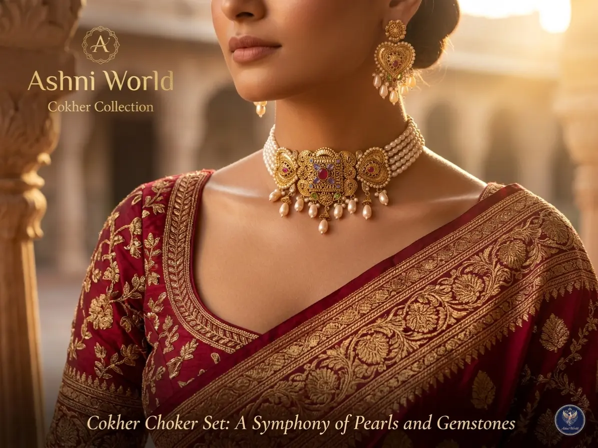 Heritage Craftsmanship: The Royal Cokher Pearl & Gemstone Choker Set