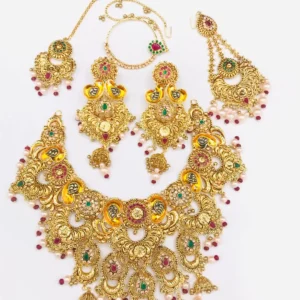 Porimoni Set (Necklace + Earrings + Tikli + Jhapta)