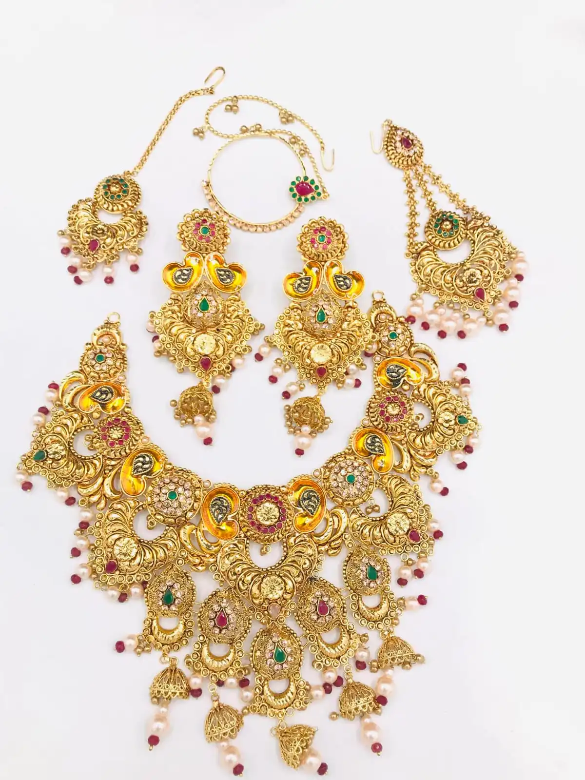 Porimoni Set (Necklace + Earrings + Tikli + Jhapta)
