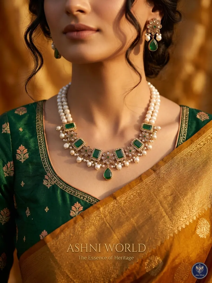 Ashni World Emerald Pearl Royale Set