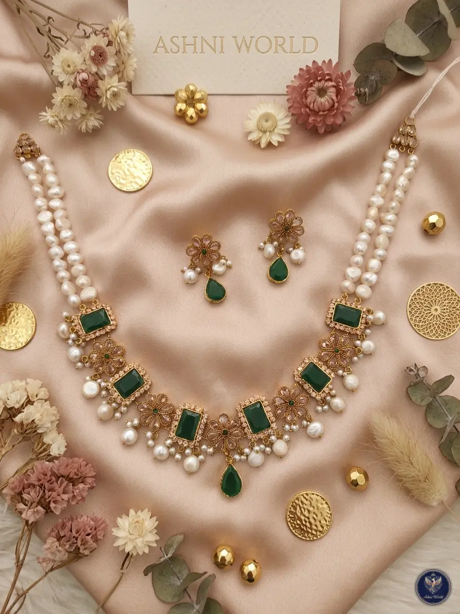 Ashni World Emerald Pearl Royale Set