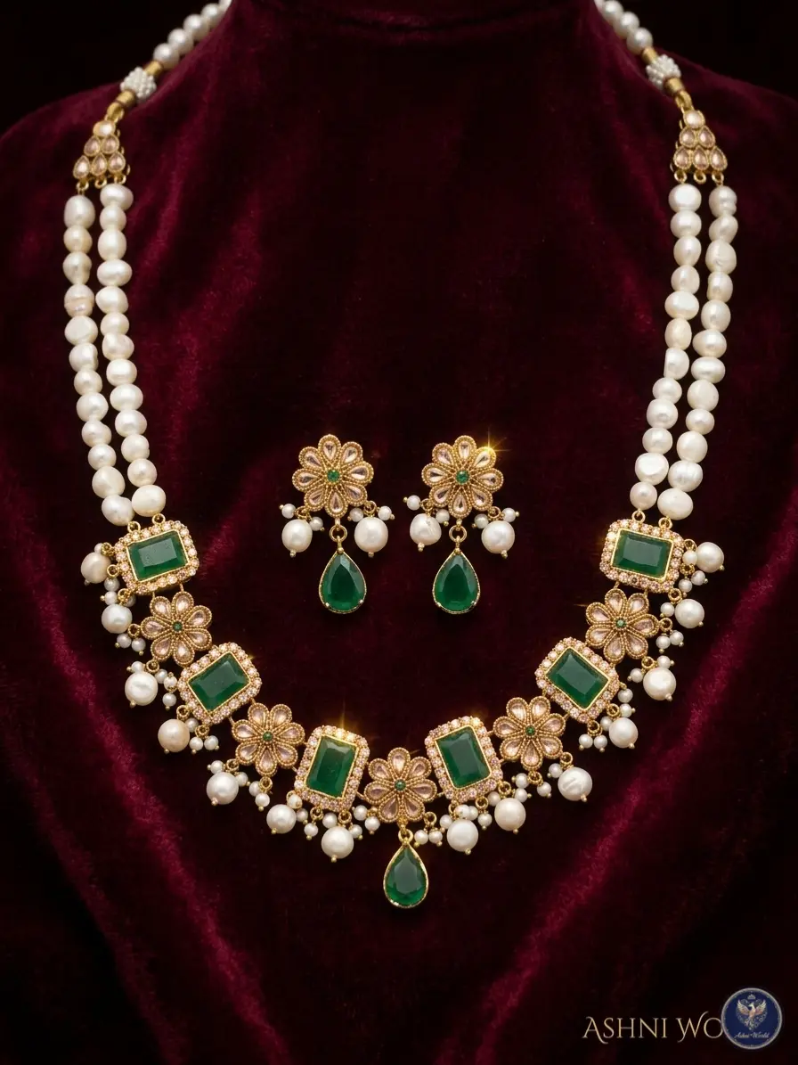 Ashni World Emerald Pearl Royale Set