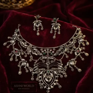 Joya Ahsan Oxidized Silver Necklace Set