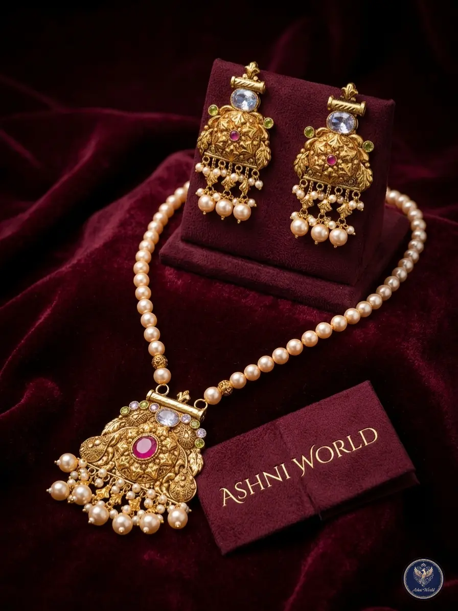 Rajwadi Heritage Handcrafted Jewelry Set