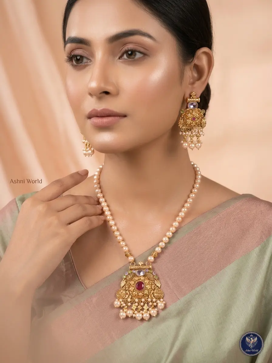 Rajwadi Heritage Handcrafted Jewelry Set