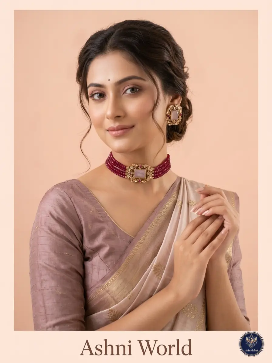 The Imperial Choker Set | A Symphony of Rubies & Moonlight