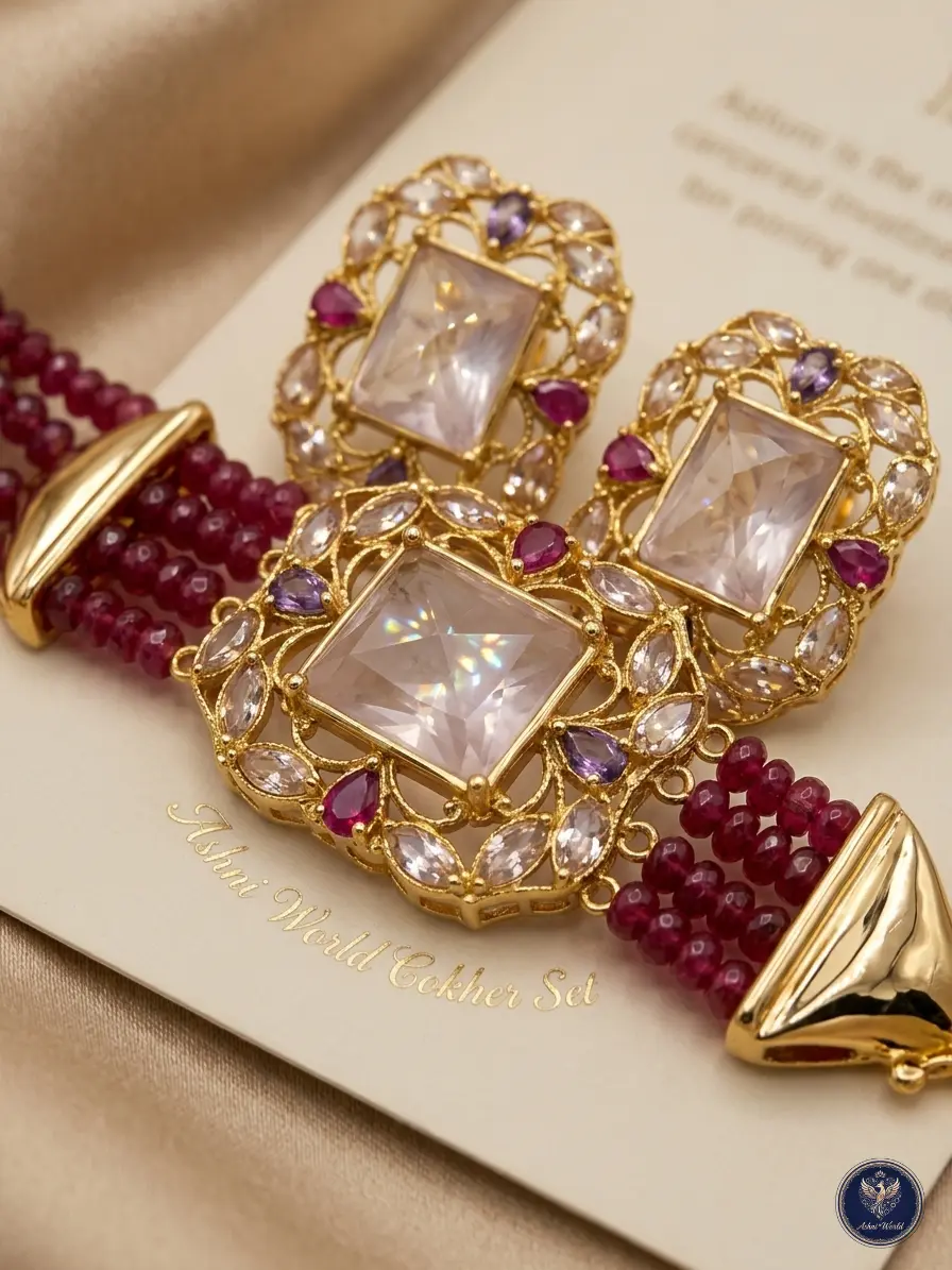 The Imperial Choker Set | A Symphony of Rubies & Moonlight