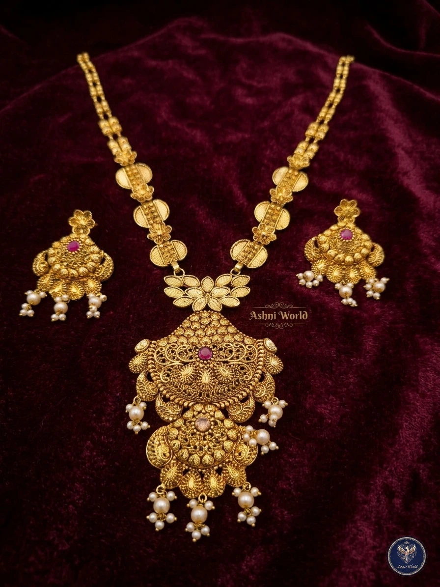 Elegant Royal Heritage Gold-Polished Shita Har Set