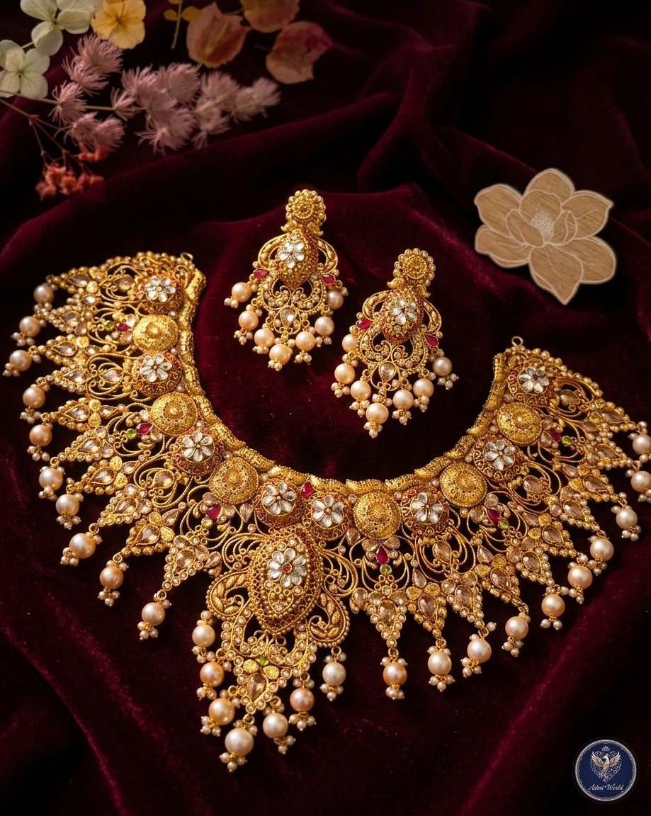 Maharaja’s Heritage: The Regal Antique Kundan & Pearl Set
