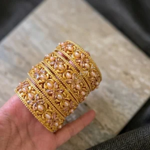 The Aishwarya Antique Floral Bangle Set