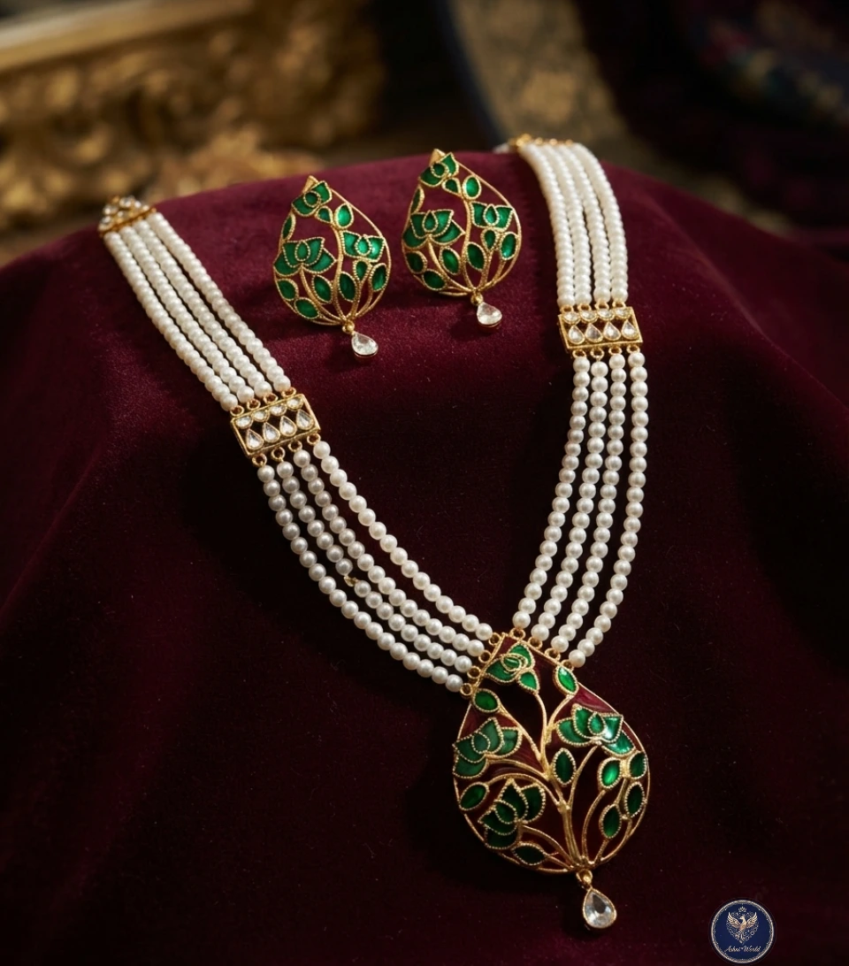 Heritage Meenakari & Pearl Necklace Ensemble