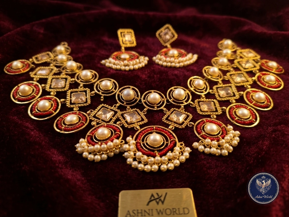 Rajkumari Heritage Pearl & Kundan Necklace Set