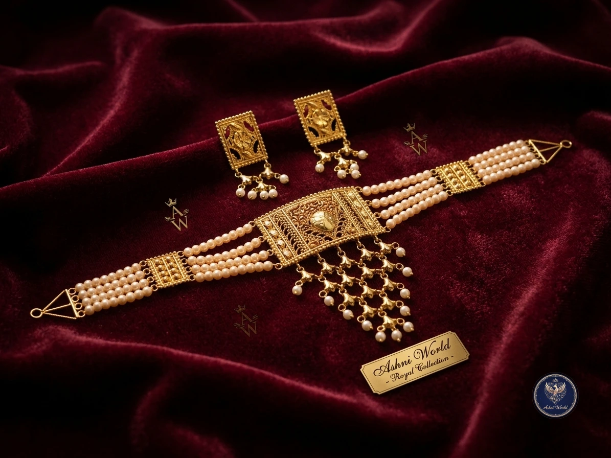 The Aloka Pearl & Gold Choker Set