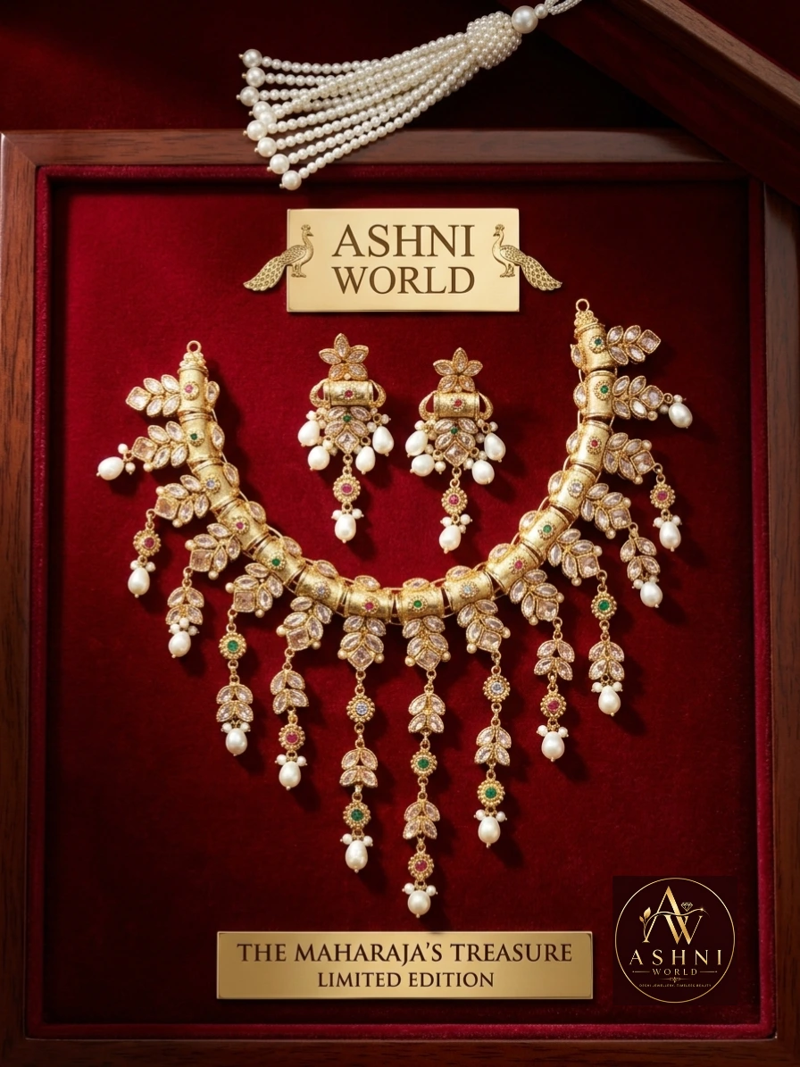 The Aura of Avantika Kundan & Pearl Heritage Necklace Set