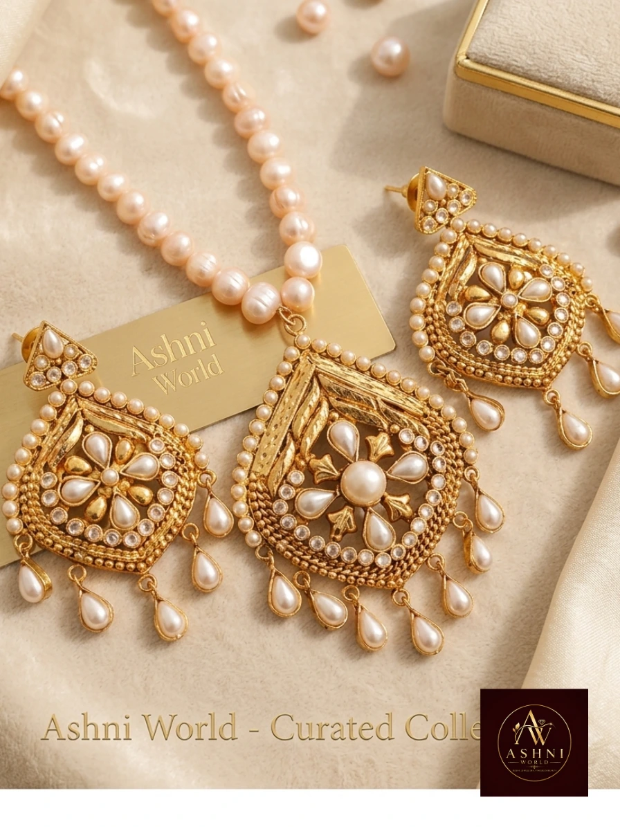The Rajkumari Heritage Pearl Pendant & Necklace Set