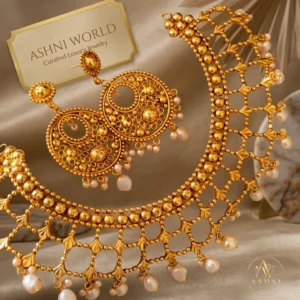 The Rajkumari Mesh & Pearl Heritage Necklace Set