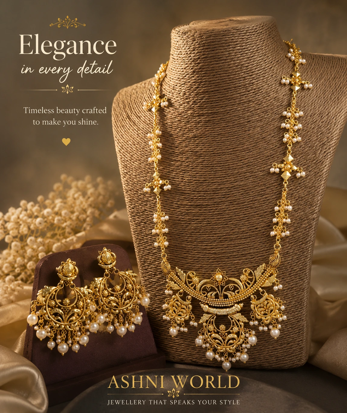 The Royal Heritage Gold-Plated Shita Har & Jhumka Set