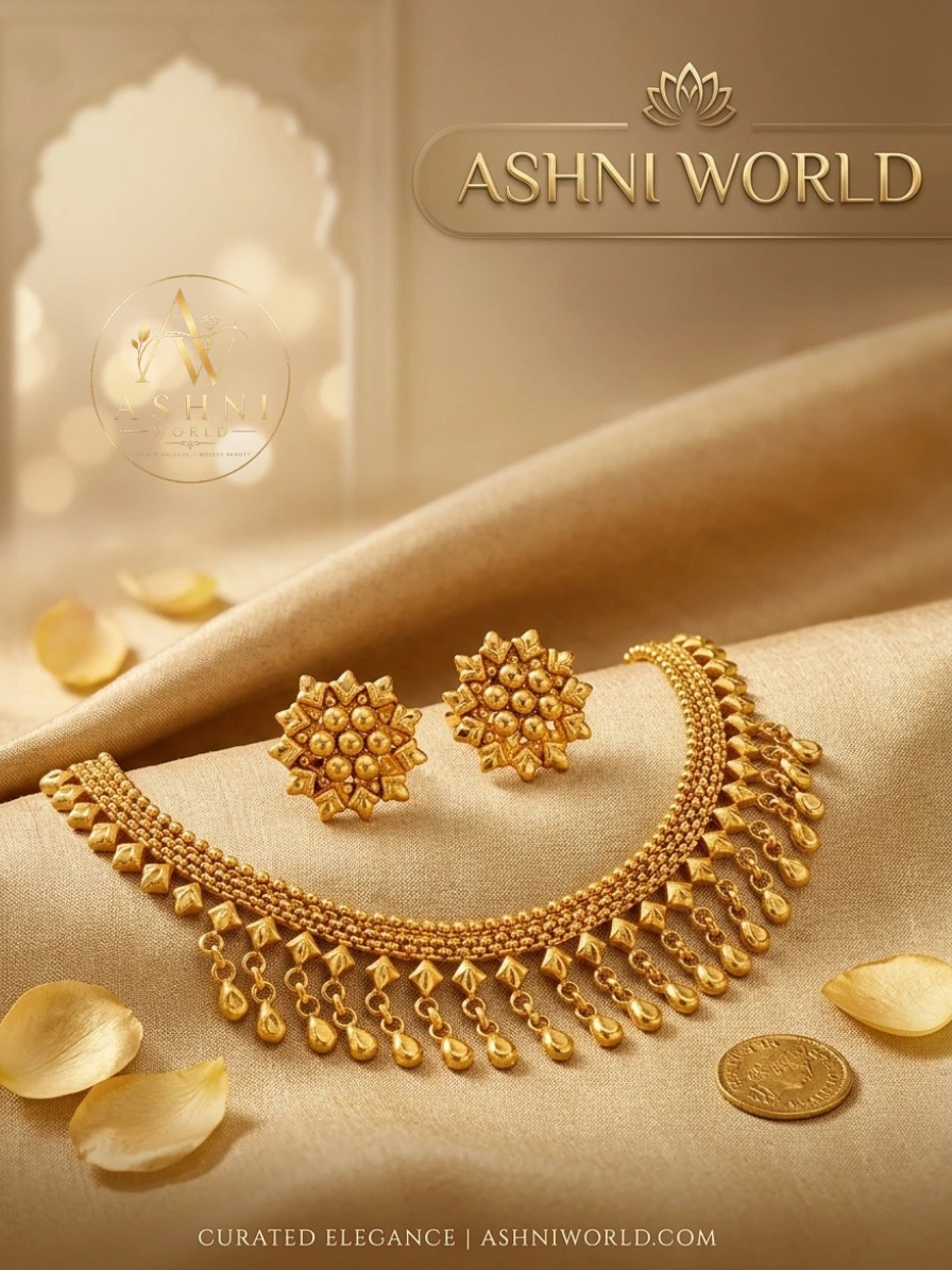 Royal Craftsman Floral Gold-Polished Necklace Set