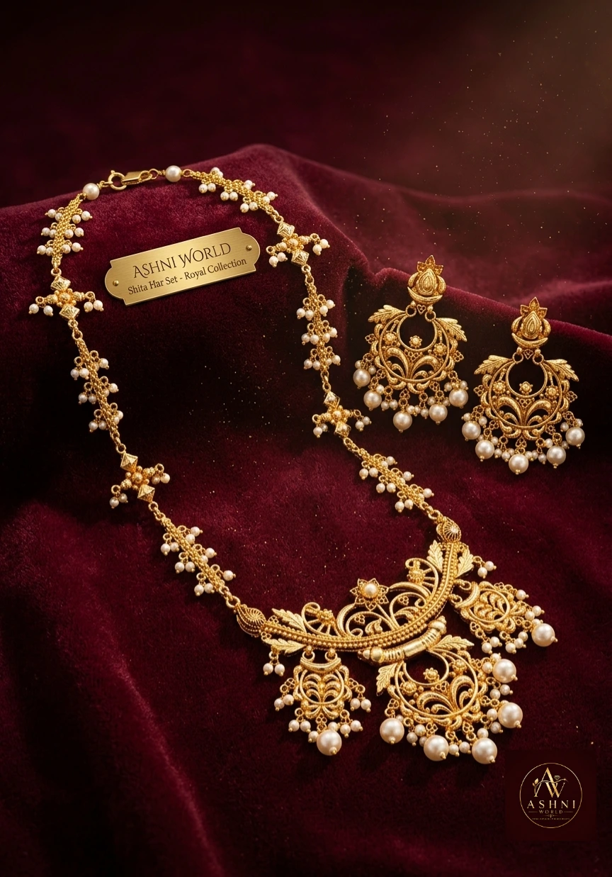 The Royal Heritage Gold-Plated Shita Har & Jhumka Set
