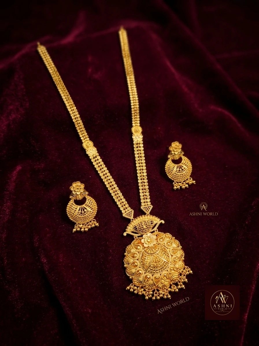 Ashni World Dubai Gold-Plated Filigree Shita Har Necklace Set
