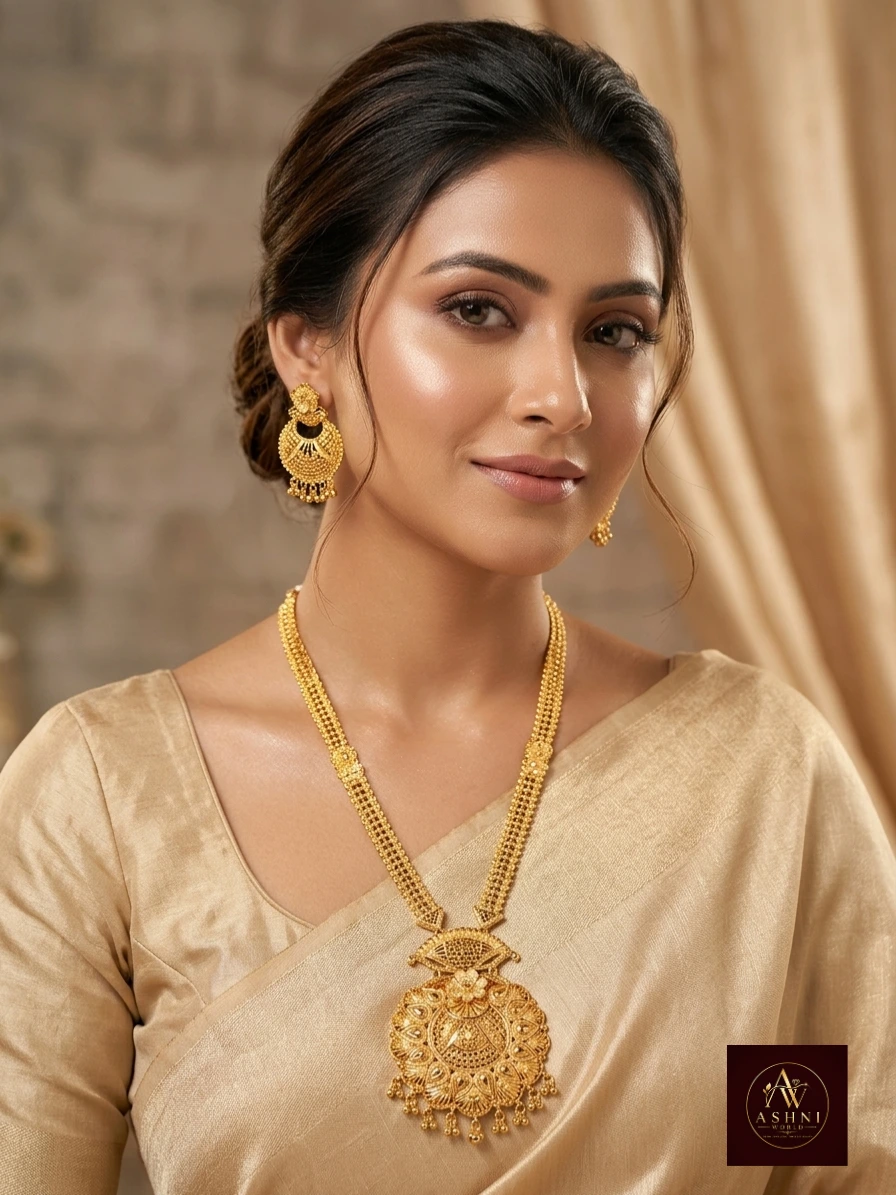 Ashni World Dubai Gold-Plated Filigree Shita Har Necklace Set