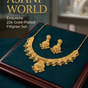 22k Gold-Plated Heritage Necklace & Earrings Set